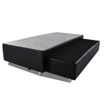 Cama Box Bicama Auxiliar Solteiro Sintético Espuma 8cm 40x88x188 Preto