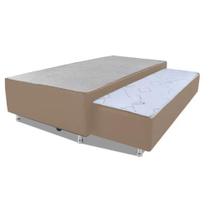Cama Box Bicama Auxiliar Solteiro Sintético Espuma 8cm 88x188x40 Bege