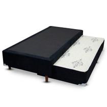 Cama Box Bicama Auxiliar Solteiro Suede Espuma 8cm 40x88x188 Preto Cama Box Bicama Auxiliar Solteiro Suede Espuma 8cm 40x88x188 Preto