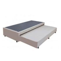 Cama Box Bicama Auxiliar Solteiro Suede Espuma 8cm 88x188x40 Bege
