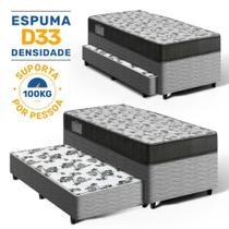 Cama Box Bicama com Colchão de Espuma D33 Ortobom ISO 100 + Auxiliar de Espuma Unique Solteiro 88cm Cama Box Bicama com Colchão de Espuma D33 Ortobom ISO 100 + Auxiliar de Espuma Unique Solteiro 88cm