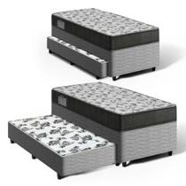 Cama Box Bicama com Colchão de Espuma D33 Ortobom ISO 100 + Auxiliar de Molas Unique Solteiro 88cm
