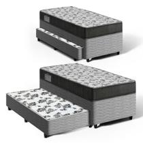 Cama Box Bicama com Colchão de Espuma D33 Ortobom ISO 100 + Auxiliar de Molas Unique Solteiro 88cm