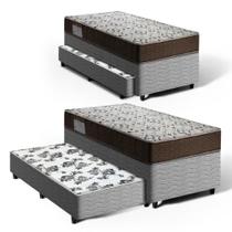 Cama Box Bicama com Colchão de Espuma D45 Solteiro Ortobom ISO 150 + Auxiliar de Molas Unique Solteiro 88cm