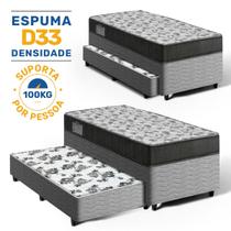 Cama Box Bicama Com Colchão Ortobom de Espuma D33 ISO 100 Auxiliar de Espuma Unique Solteiro 88 cm Cama Box Bicama Com Colchão Ortobom de Espuma D33 ISO 100 Auxiliar de Espuma Unique Solteiro 88 cm