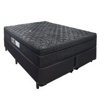 Cama Box Bipartido Casal + Colchão Portobel De Mola Arezzo Black Light