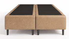 Cama Box Bipartido Casal Sintetico Bege 138x188x35 - Santo Box