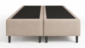 Cama Box Bipartido King Suede Bege 193x203x35 - Santo Box