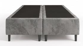 Cama Box Bipartido King Suede Cinza 193x203x35 - Santo Box