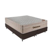 Cama Box Bipartido Queen Marrom e Colchão Airtech Springpocket Molas Ensacadas Ortobom