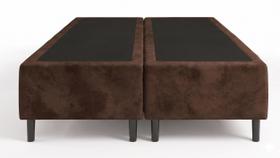 Cama Box Bipartido Queen Suede Marrom 158x198x35 - FA Elegante Cama Box Bipartido Queen Suede Marrom 158x198x35 - FA Elegante