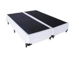 Cama Box Blindada King Size Bi-Partida 193x203x36 material sintético Branco