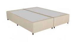 Cama Box Blindada Queen Size Bi-Partida 158x198x36 Suede Bege