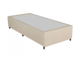 Cama Box Blindada Solteiro 88x188x36 Linho Bege