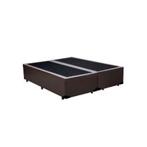 Cama Box Blindado Casal Bipartido AColchoes Sintético Marrom 40x138x188 Cama Box Blindado Casal Bipartido AColchoes Sintético Marrom 40x138x188