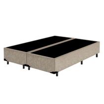 Cama Box Blindado Casal Bipartido Principe das Camas Suede Bege 138x188x40