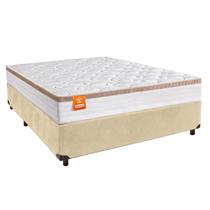 Cama Box Blindado Casal + Colchão Molas Ensacadas Isis Real Inducol