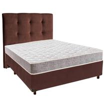 Cama + Box Blindado e Colchão D33 Casal - D33 Inducol + Cabeceira Cama + Box Blindado e Colchão D33 Casal - D33 Inducol + Cabeceira