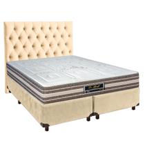 Cama + Box Blindado e Colchão Molas Ensacadas Casal - Legriff Sankonfort + Cabeceira