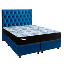 Cama + Box Blindado e Colchão Molas Ensacadas Casal - Life Gold Paropas + Cabeceira