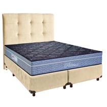 Cama + Box Blindado e Colchão Molas Ensacadas Casal - Petrus Paropas + Cabeceira