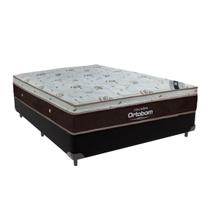 Cama Box Blindado e Reforçado Casal Preto e Colchão Sleep King Molas Ensacadas Ortobom