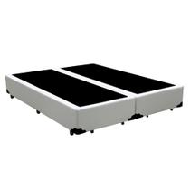 Cama Box Blindado King Bipartido AColchoes Sintético Branco 40x193x203