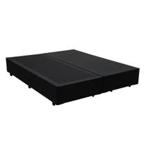 Cama Box Blindado King Bipartido Ayman Móveis Sintético Preto 40x193x203 Cama Box Blindado King Bipartido Ayman Móveis Sintético Preto 40x193x203