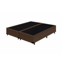 Cama Box Blindado King Bipartido King Design Suede Marrom 193x203x40