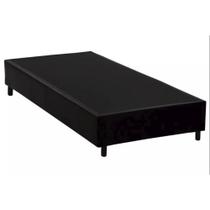 Cama Box Blindado Solteiro Extremo Reforçado King Design Sintético Preto 88x188x40