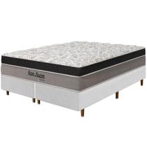 Cama Box Branca + Colchão Queen Size San Juan Molas Ensacadas Pillow Paparazzi 158x198x72cm