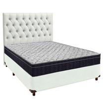 Cama Box Branco+Colchão Casal Airtech 150 Ortobom+Cabeceira Cama Box Branco+Colchão Casal Airtech 150 Ortobom+Cabeceira