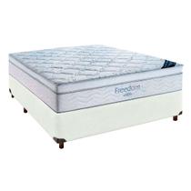 Cama Box Branco + Colchão Casal Freedom Ortobom