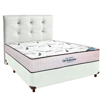 Cama Box Branco+Colchão Casal High Foam Ortobom + Cabeceira Cama Box Branco+Colchão Casal High Foam Ortobom + Cabeceira