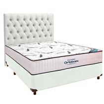 Cama Box Branco+Colchão Casal High Foam Ortobom + Cabeceira Cama Box Branco+Colchão Casal High Foam Ortobom + Cabeceira