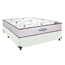 Cama Box Branco + Colchão Casal High Foam Ortobom