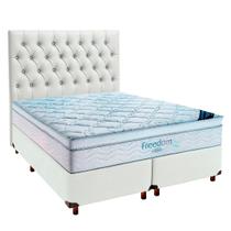 Cama Box Branco + Colchão Queen Freedom Ortobom + Cabeceira Cama Box Branco + Colchão Queen Freedom Ortobom + Cabeceira