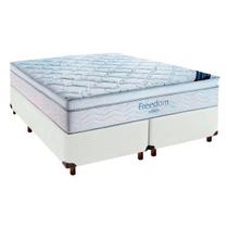 Cama Box Branco + Colchão Queen Freedom Ortobom Cama Box Branco + Colchão Queen Freedom Ortobom
