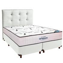 Cama Box Branco+Colchão Queen High Foam Ortobom Com Cabeceira