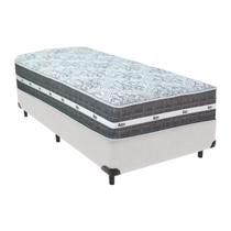 Cama Box Branco e Colchão Black Graphite Molas Ensacadas Solteiro 88x188X27 Anjos Cama Box Branco e Colchão Black Graphite Molas Ensacadas Solteiro 88x188X27 Anjos
