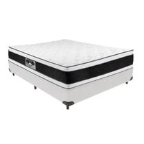 Cama Box Branco e Colchão Black & White Air Double Face Espuma D33 Casal Castor