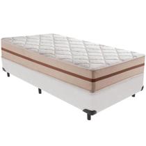 Cama Box Branco e Colchão Classic 22 cm Molas ensacadas Solteiro Anjos