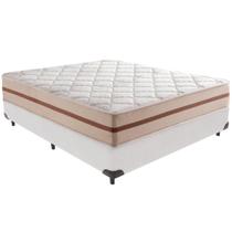 Cama Box Branco e Colchão Classic 26 cm Molas ensacadas Casal Anjos