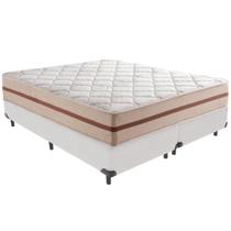 Cama Box Branco e Colchão Classic 26 cm Molas ensacadas King Anjos