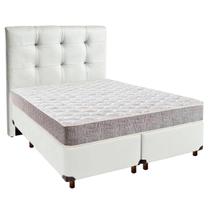 Cama + Box Branco e Colchão D23 Casal - D23 Inducol + Cabeceira