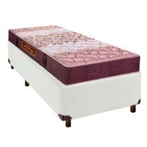 Cama + Box Branco e Colchão D26 Solteiro