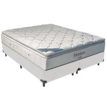 Cama Box Branco e Colchão Freedom Molas Ensacadas King Ortobom