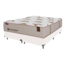 Cama Box Branco e Colchão King Gran Paladium Molas LFK Sealy