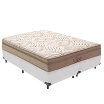 Cama Box Branco e Colchão Los Angeles Molas Ensacadas King V-Store 193x203x28 Cama Box Branco e Colchão Los Angeles Molas Ensacadas King V-Store 193x203x28