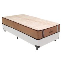 Cama Box Branco e Colchão Madrid Molas V-Tech Solteiro